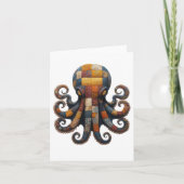 Patchwork Octopus Groeten Kaart (Voorkant)