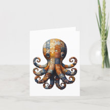 Patchwork Octopus Groeten Kaart