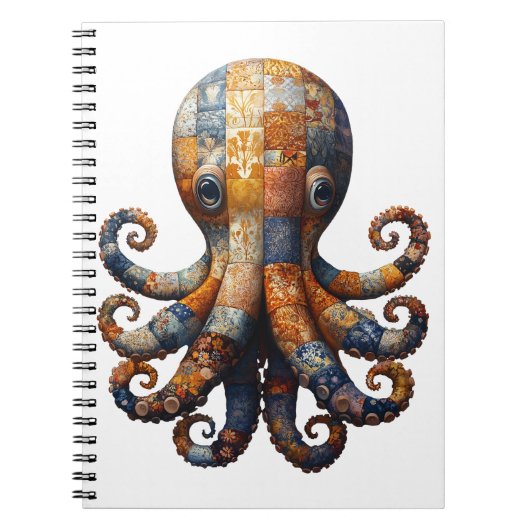 Patchwork Octopus Notitieboek (Voorkant)