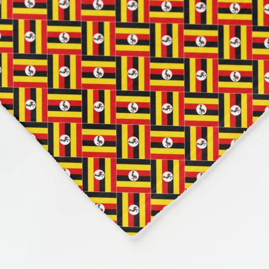 Patchwork Oeganda Vlag Patroon Fleece Deken (Hoek)