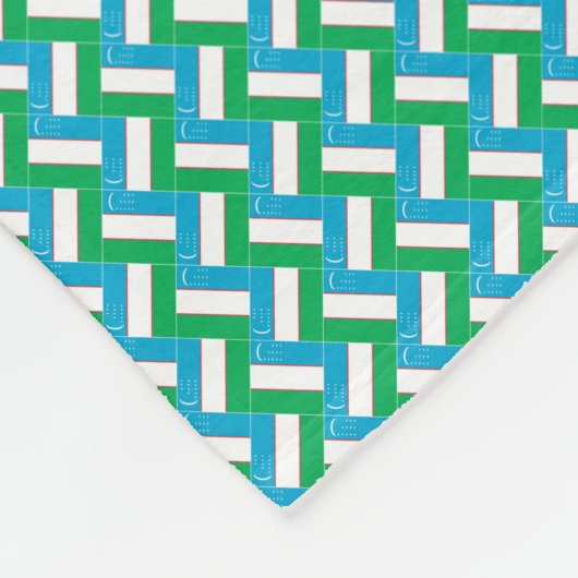 Patchwork Oezbekistan Flag Pattern Fleece Deken (Hoek)