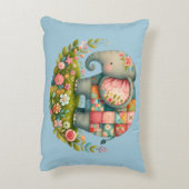 Patchwork Olifant Bloemenweide Charme Accent Kussen (Achterkant (Verticaal))