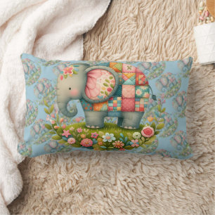 Patchwork Olifant Bloemenweide Charme Kussen
