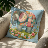 Patchwork Olifant Bloemenweide Charme Kussen