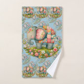 Patchwork Olifant Bloemrijke Weide Charme Bad Handdoek (Handdoek)