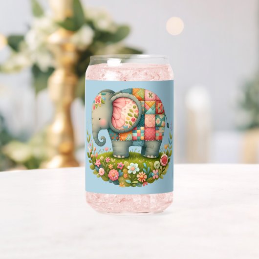 Patchwork Olifant Bloemrijke Weide Charme Blikvorm Glas (Insitu (Huwelijk))