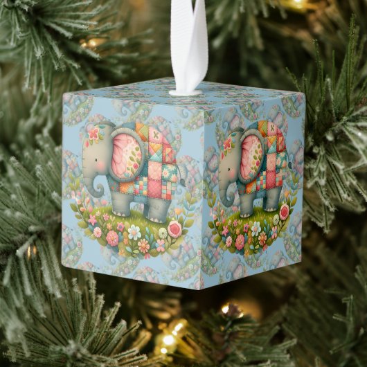 Patchwork Olifant Bloemrijke Weide Charme Decoratie (Boom)