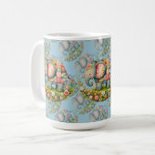 Patchwork Olifant Bloemrijke Weide Charme Koffiemok (Voorkant links)