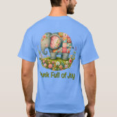 Patchwork Olifant Bloemrijke Weide Charme T-shirt (Achterkant)