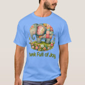 Patchwork Olifant Bloemrijke Weide Charme T-shirt (Voorkant)