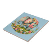 Patchwork Olifant Bloemrijke Weide Charme Tegeltje (Zijkant)