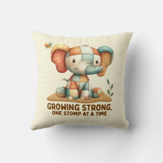 Patchwork Olifant “Sterk Groeiend Kussen (Achterkant)
