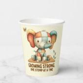 Patchwork Olifant “Sterk Groeiend Papieren Bekers (Achterkant)
