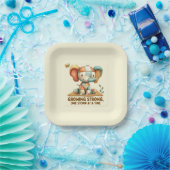 Patchwork Olifant “Sterk Groeiend Papieren Bordje (Feest)