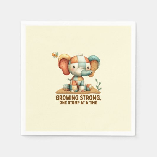 Patchwork Olifant “Sterk Groeiend Servet (Voorkant)