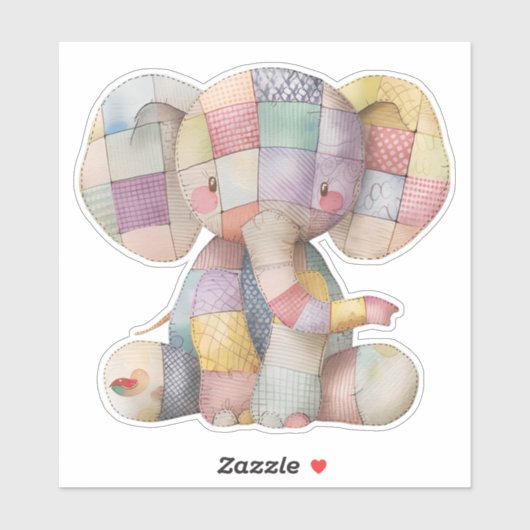 Patchwork olifant Sticker (Vel)