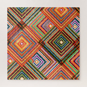 Patchwork ontwerp met Aztec Squares. Legpuzzel