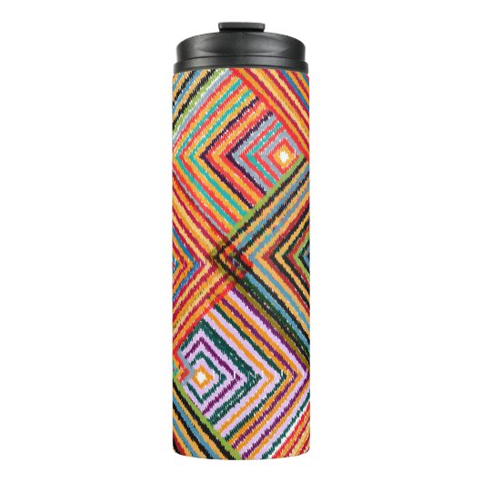 Patchwork ontwerp met Aztec Squares. Thermosbeker (Voorkant)