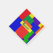 Patchwork Ontwerp Regenboog Resist Papieren servet (Hoek)