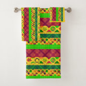 Patchwork-ornamentelijnen vrezen de textielboho vi bad handdoek (Insitu)