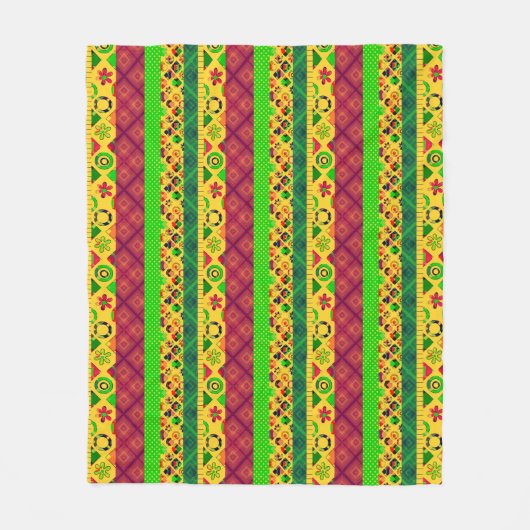 Patchwork-ornamentelijnen vrezen de textielboho vi fleece deken (Voorkant)
