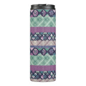 Patchwork-ornamentelijnen vrezen de textielboho vi thermosbeker (Achterkant)