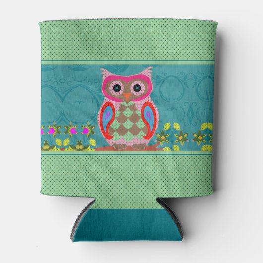 Patchwork Owl Blikjeskoeler (Voorkant)