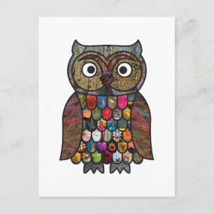 Patchwork Owl Briefkaart