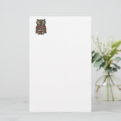 Patchwork Owl Briefpapier (Staand voorkant)