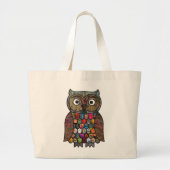 Patchwork Owl Grote Tote Bag (Voorkant)