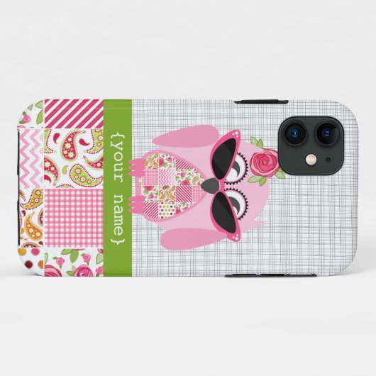 Patchwork Owl iPhone 5 Hoesje (Achterkant (horizontaal))