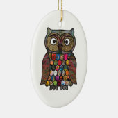 Patchwork Owl Keramisch Ornament (Rechts)