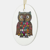 Patchwork Owl Keramisch Ornament (Links)
