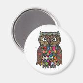 Patchwork Owl Magneet (Voorkant / Achterkant)