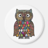 Patchwork Owl Magneet (Voorkant)
