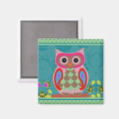Patchwork Owl Magneet (Voorkant / Achterkant)