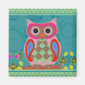 Patchwork Owl Magneet (Voorkant)
