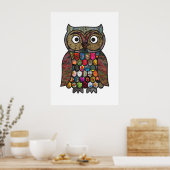 Patchwork Owl Poster (Keuken)