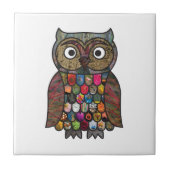 Patchwork Owl Tegeltje (Voorkant)