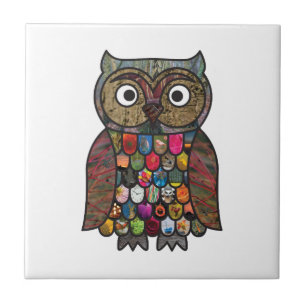 Patchwork Owl Tegeltje