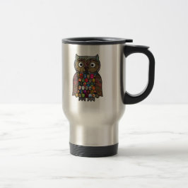 Patchwork Owl Travel Mug Reisbeker