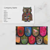 Patchwork Owl Visitekaartje (Voorkant / Achterkant)