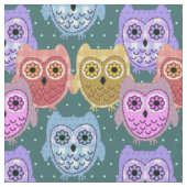 Patchwork Owls Stof (Close Up)