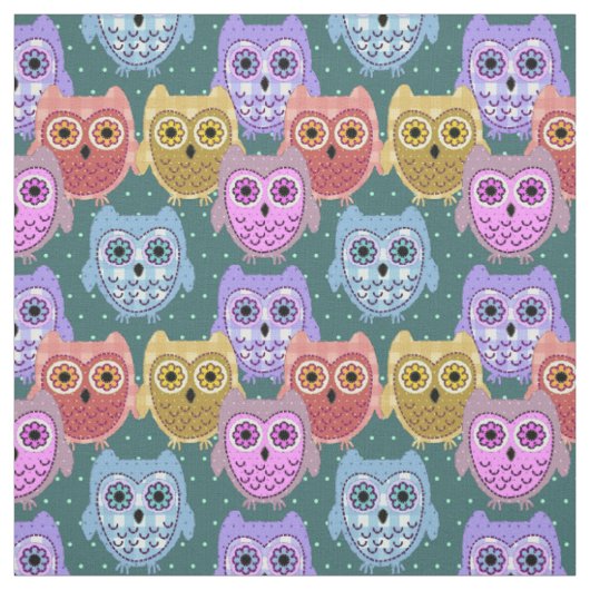 Patchwork Owls Stof (Swatch)