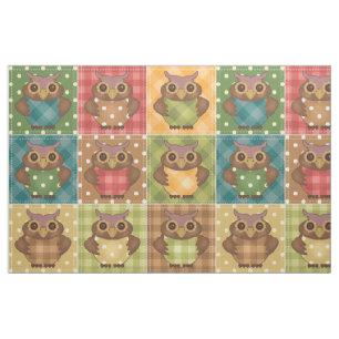 Patchwork Owls Stof