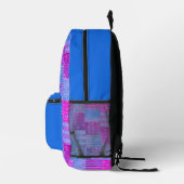 Patchwork Paarse en blauwe rugzak (Rechts)