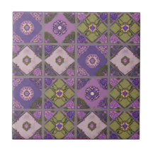  Patchwork Paarse Lavendel Groen