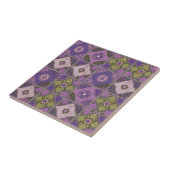  Patchwork Paarse Lavendel Groen Tegeltje (Zijkant)