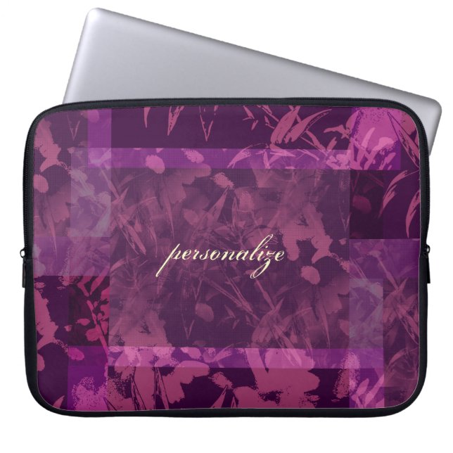 Patchwork Paarse, persoonlijke laptophoes Laptop Sleeve (Voorkant)