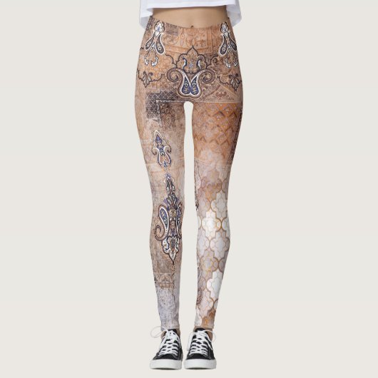 Patchwork Paisley: klassieke  print Leggings (Voorkant)